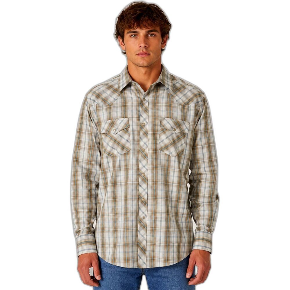 Wrangler Vintage Western Pearl Snap Shirt Country Cowboy Men's Medium